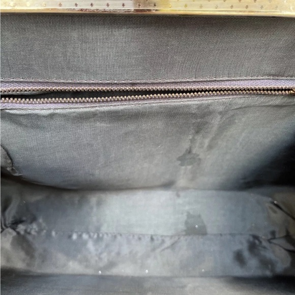 Floral Needlework Embroidery Jeweled Carpet Bag Pink Purple Purse Vintage 60s - Picture 8 of 9